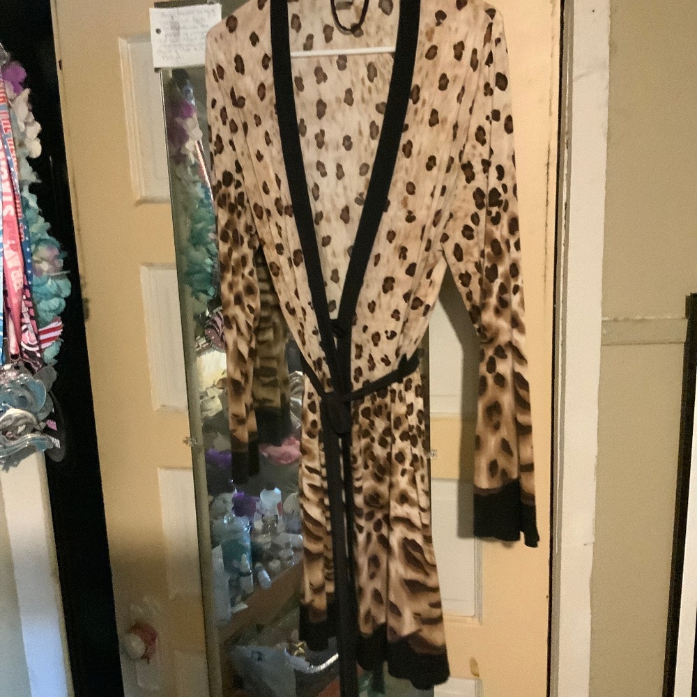 Tiger print bathrobe